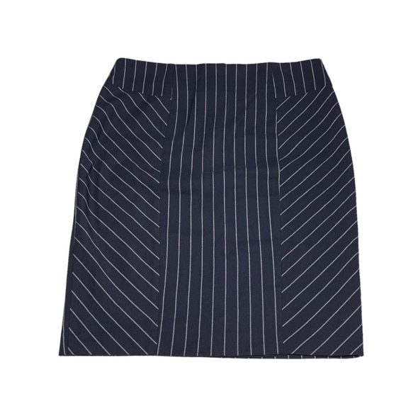 Cleo Navy Blue White Pinstripes Pencil Skirt Size 10 - Picture 2 of 11